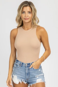 DYNAMIC FASHION NUDE MUSCLE TANK RIBBED BODYSUIT *BACK IN STOCK* BEST SELLERS