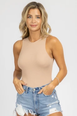 DYNAMIC FASHION NUDE MUSCLE TANK RIBBED BODYSUIT *BACK IN STOCK* BEST SELLERS