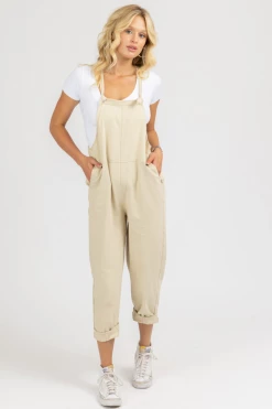 CRESCENT OATMEAL DENIM RELAXED POCKET OVERALL *RESTOCKED*