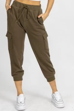 HEM & THREAD OLIVE CARGO RELAXED JOGGERS CLOTHING 10 HEM & THREAD OLIVE CARGO RELAXED JOGGERS CLOTHING
