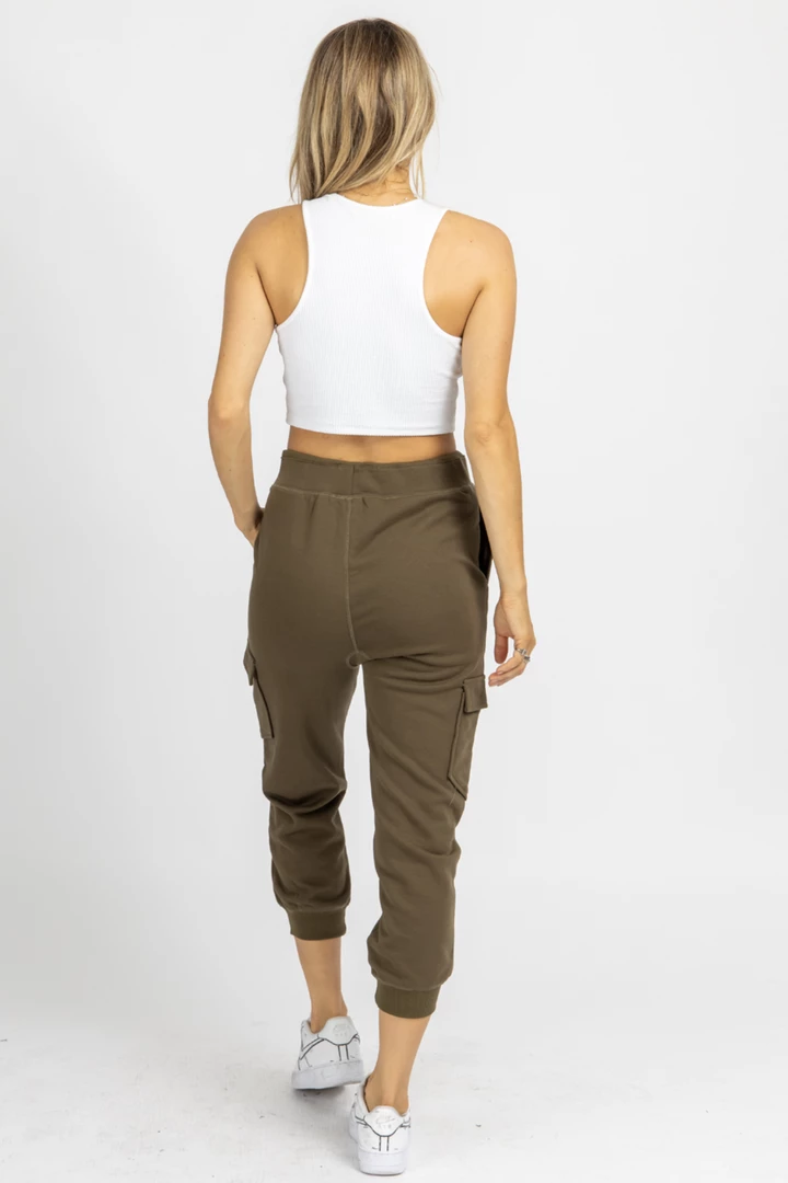 HEM & THREAD OLIVE CARGO RELAXED JOGGERS CLOTHING 7 HEM & THREAD OLIVE CARGO RELAXED JOGGERS CLOTHING