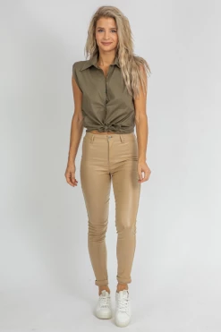 VENTI6 ARMY SLEEVELESS BUTTON FRONT TOP CLOTHING