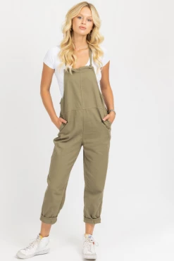 CRESCENT BEST SELLERS OLIVE DENIM RELAXED POCKET OVERALL *RESTOCKED*