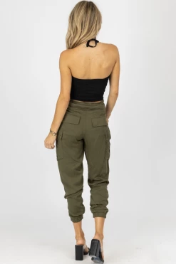MALIBU BUM OLIVE CARGO WAIST TIE JOGGERS 13 MALIBU BUM OLIVE CARGO WAIST TIE JOGGERS