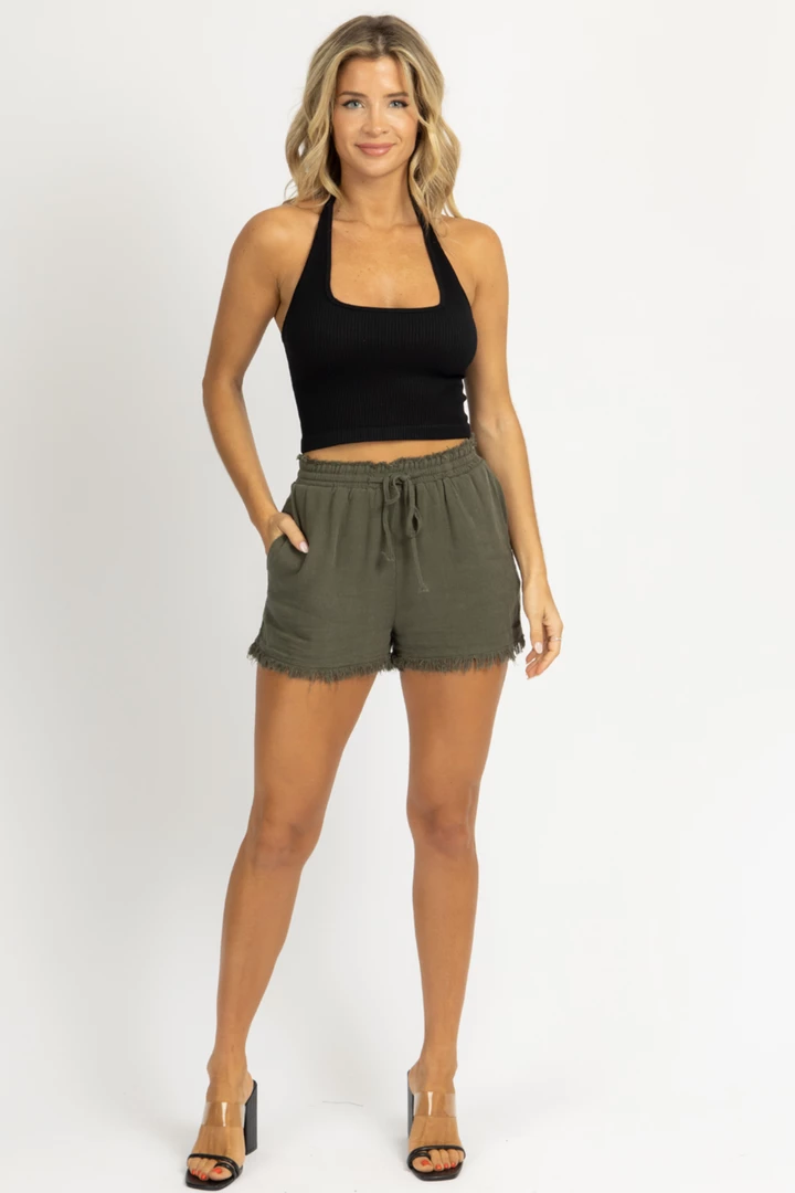 ENDLESS BLU BEST SELLERS OLIVE LINEN RELAXED SHORTS *BACK IN STOCK* 2 ENDLESS BLU BEST SELLERS OLIVE LINEN RELAXED SHORTS *BACK IN STOCK*