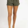 ENDLESS BLU BEST SELLERS OLIVE LINEN RELAXED SHORTS *BACK IN STOCK*