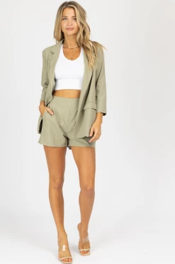 CRESCENT HIGH QUALITY MOSS LINED BLAZER SHORT SET NEW ARRIVALS