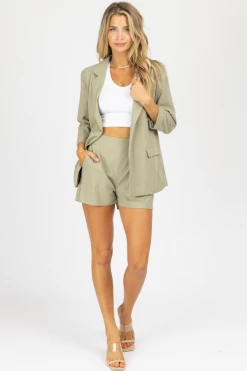 CRESCENT HIGH QUALITY MOSS LINED BLAZER SHORT SET NEW ARRIVALS
