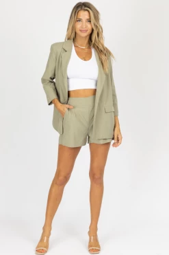 L'ABEYE Sales Shop 26 CRESCENT HIGH QUALITY MOSS LINED BLAZER SHORT SET NEW ARRIVALS