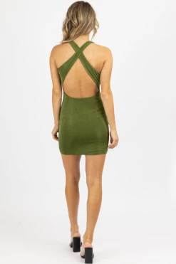LENA OLIVE SLINKY OPEN CROSS-BACK MINI DRESS NEW ARRIVALS 11 LENA OLIVE SLINKY OPEN CROSS-BACK MINI DRESS NEW ARRIVALS