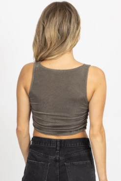 BAILEY ROSE OLIVE SLINKY COWL NECK TRIANGLE TANK NEW ARRIVALS 9 BAILEY ROSE OLIVE SLINKY COWL NECK TRIANGLE TANK NEW ARRIVALS