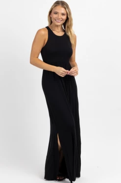 BEESON RIVER NEW ARRIVALS ONYX BREEZE HIGH SLIT MAXI DRESS