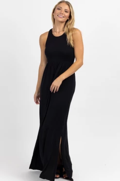 L'ABEYE Sales Shop 54 BEESON RIVER NEW ARRIVALS ONYX BREEZE HIGH SLIT MAXI DRESS