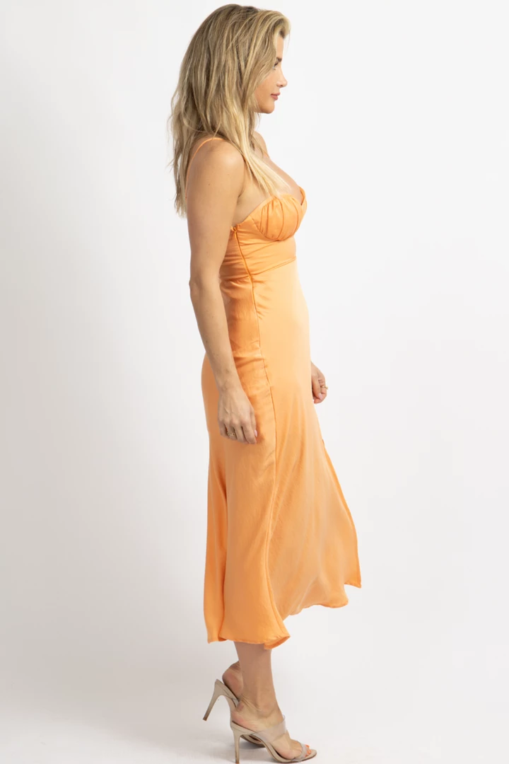 ONE AND ONLY TANGERINE BUST SLIT MIDI DRESS NEW ARRIVALS 5 ONE AND ONLY TANGERINE BUST SLIT MIDI DRESS NEW ARRIVALS