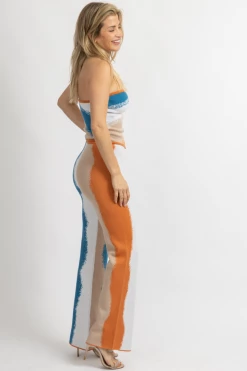 BAILEY ROSE BLUE + ORANGE KNIT PANT SET