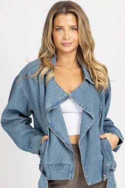 TREND NOTES NEW ARRIVALS BLUE JEAN OVERSIZED MOTO JACKET 12 TREND NOTES NEW ARRIVALS BLUE JEAN OVERSIZED MOTO JACKET