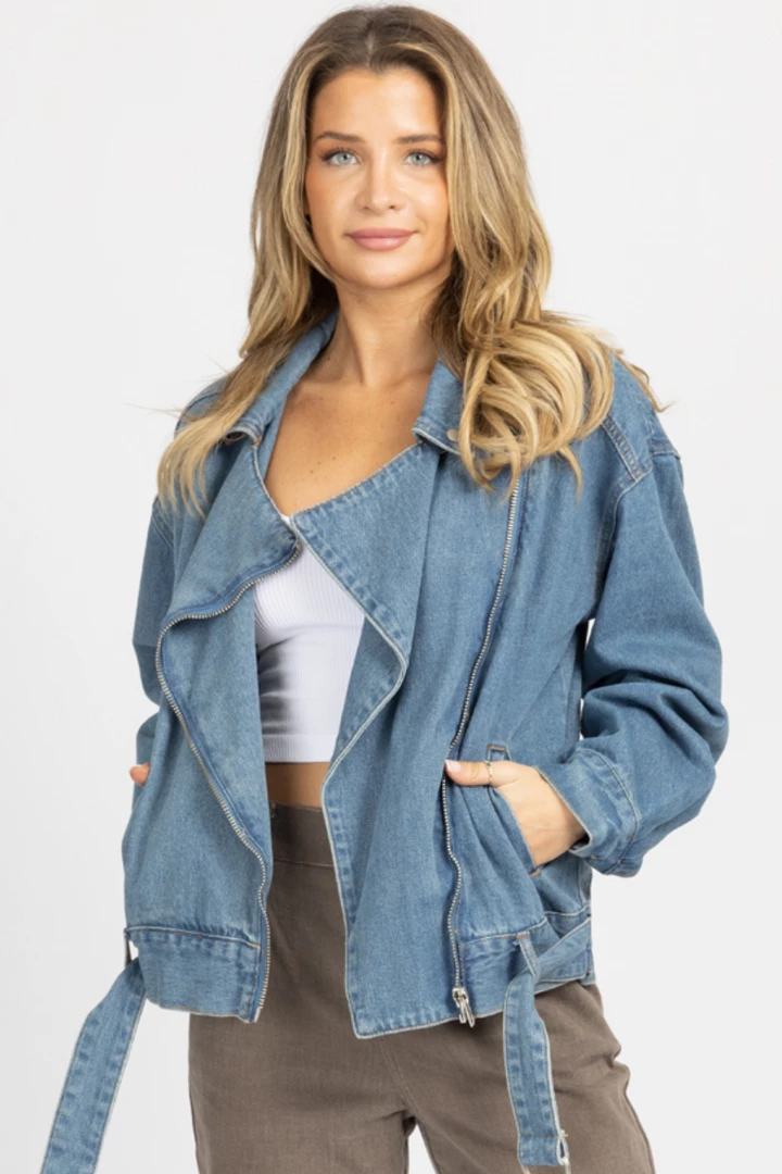 TREND NOTES NEW ARRIVALS BLUE JEAN OVERSIZED MOTO JACKET 1 TREND NOTES NEW ARRIVALS BLUE JEAN OVERSIZED MOTO JACKET