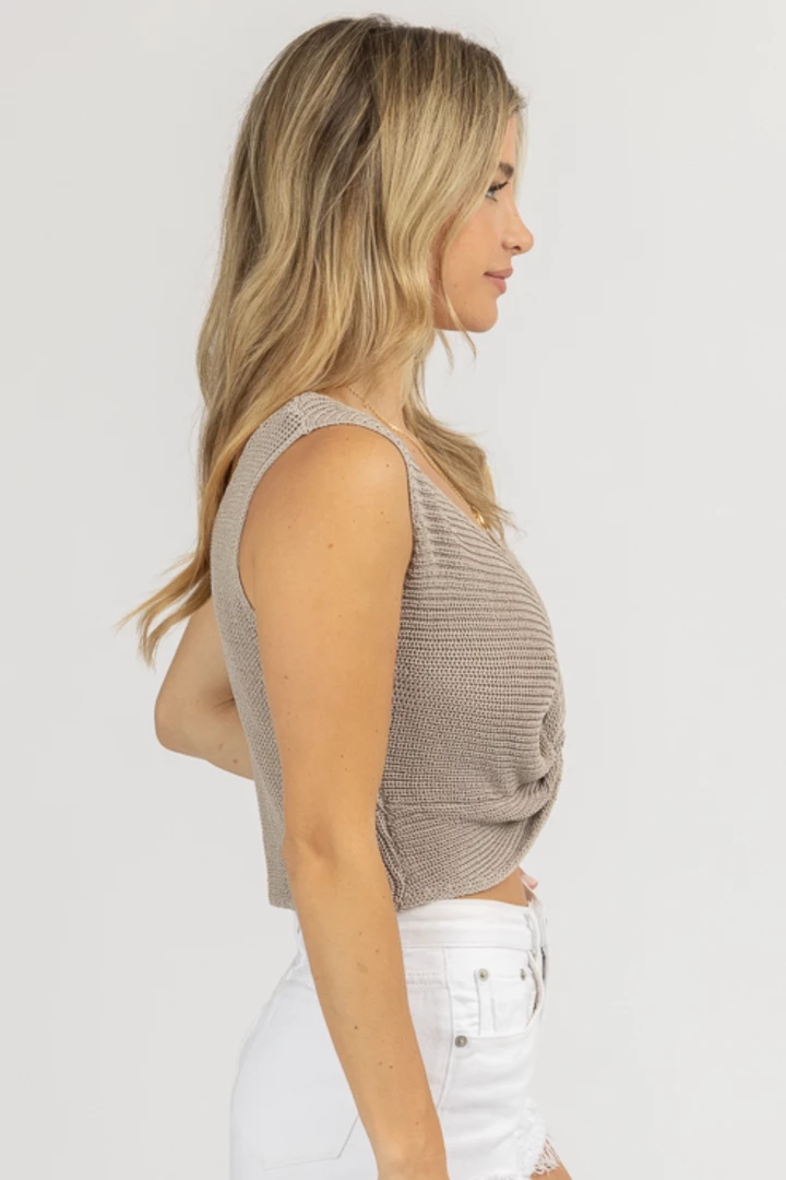 MISS LOVE CLOTHING OYSTER TWIST FRONT KNIT TANK 3 MISS LOVE CLOTHING OYSTER TWIST FRONT KNIT TANK