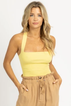 LE LIS MELON TIE BACK KNIT CAMI *RESTOCK COMING SOON* CLOTHING