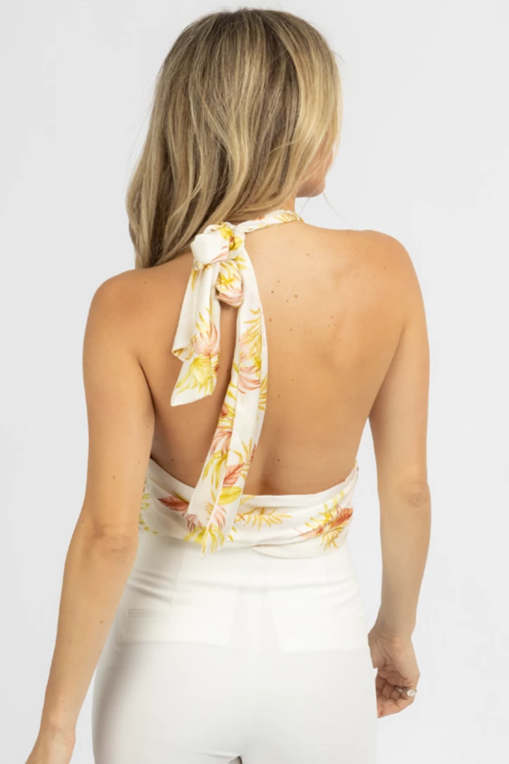 LE LIS IVORY TROPICAL HALTERNECK TOP 7 LE LIS IVORY TROPICAL HALTERNECK TOP