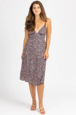 DRESS FORUM CLOTHING VINTAGE ROSE TRIANGLE MIDI DRESS