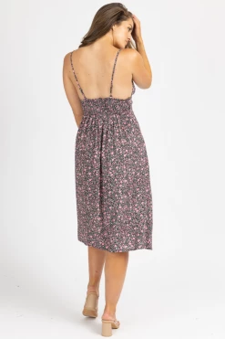 DRESS FORUM CLOTHING VINTAGE ROSE TRIANGLE MIDI DRESS