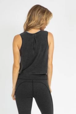 MONO B BLACK PINCH STITCH CROP CLOTHING