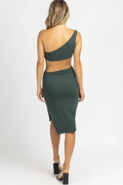 CRESCENT CLOTHING PINE FRONT KNOT ASYMMETRIC MIDI DRESS 11 CRESCENT CLOTHING PINE FRONT KNOT ASYMMETRIC MIDI DRESS