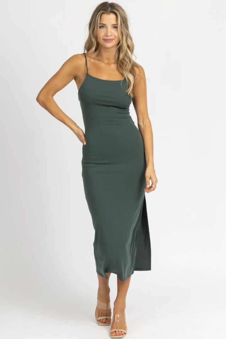 CRESCENT PINE OPEN TIE-BACK MIDI DRESS 6 CRESCENT PINE OPEN TIE-BACK MIDI DRESS