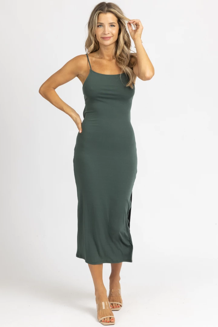 CRESCENT PINE OPEN TIE-BACK MIDI DRESS 2 CRESCENT PINE OPEN TIE-BACK MIDI DRESS