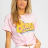 DAISY STREET CLOTHING PINK BOWIE GRAPHIC TEE