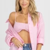 LE LIS NEW ARRIVALS PINK BRALETTE + BUTTON DOWN