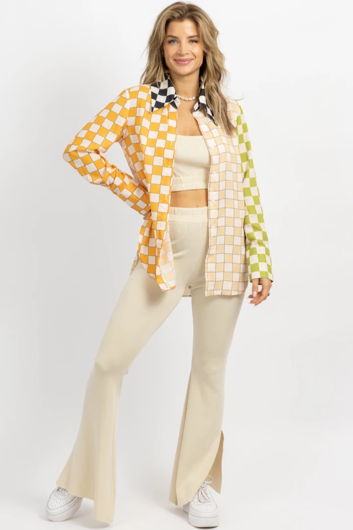 SUNDAY UP NEW ARRIVALS PINK MULTI-CHECKED BUTTON DOWN 7 SUNDAY UP NEW ARRIVALS PINK MULTI-CHECKED BUTTON DOWN