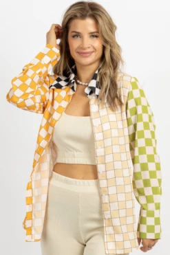 SUNDAY UP NEW ARRIVALS PINK MULTI-CHECKED BUTTON DOWN 9 SUNDAY UP NEW ARRIVALS PINK MULTI-CHECKED BUTTON DOWN