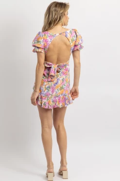 ONE AND ONLY PINK PUFF-SLEEVE MULTIFLORAL MINI DRESS NEW ARRIVALS 15 ONE AND ONLY PINK PUFF-SLEEVE MULTIFLORAL MINI DRESS NEW ARRIVALS