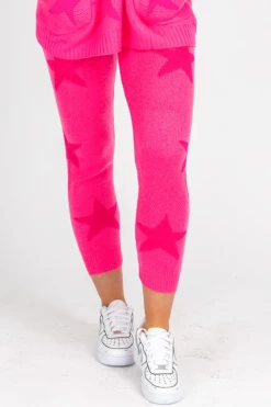 BLUE BUTTERCUP CLOTHING PINK + FUCHSIA STAR KNIT JOGGERS