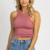 DYNAMIC FASHION NEW ARRIVALS ROSE THICK BAND RACERBACK TANK *BACK IN STOCK*