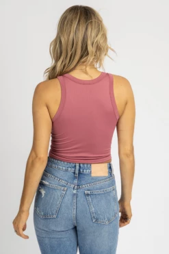 DYNAMIC FASHION NEW ARRIVALS ROSE THICK BAND RACERBACK TANK *BACK IN STOCK*