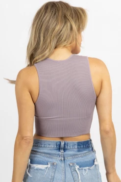 DYNAMIC FASHION PURPLE DEEP-V THICK RIBBED CROP TANK *RESTOCK COMING SOON* 9 DYNAMIC FASHION PURPLE DEEP-V THICK RIBBED CROP TANK *RESTOCK COMING SOON*