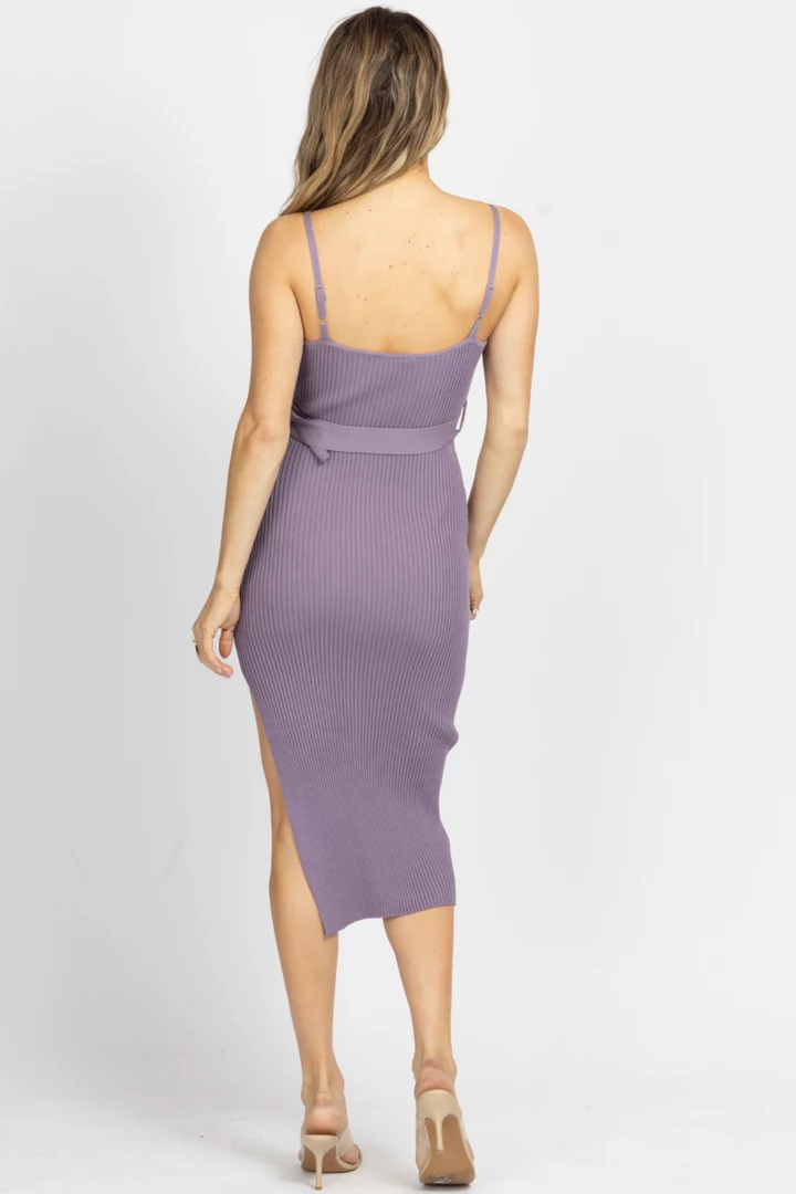 ENDLESS BLU NEW ARRIVALS PURPLE BELTED KNIT MIDI DRESS 7 ENDLESS BLU NEW ARRIVALS PURPLE BELTED KNIT MIDI DRESS