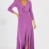 FATE BY LFD PURPLE ROSE LONG SLEEVE TWISTED MAXI DRESS NEW ARRIVALS
