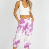 TREND NOTES PURPLE TIE DYE FRENCH TERRY JOGGERS CLOTHING