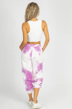 TREND NOTES PURPLE TIE DYE FRENCH TERRY JOGGERS CLOTHING