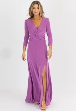 FATE BY LFD PURPLE ROSE LONG SLEEVE TWISTED MAXI DRESS NEW ARRIVALS