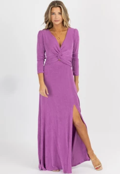FATE BY LFD PURPLE ROSE LONG SLEEVE TWISTED MAXI DRESS NEW ARRIVALS