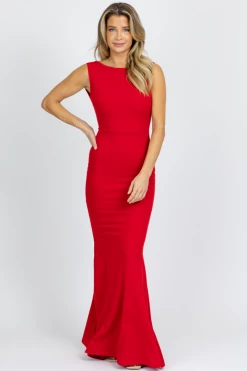 L'ABEYE Sales Shop 40 LOVELY DAY NEW ARRIVALS RED BOW BACK MAXI DRESS *BACK IN STOCK*