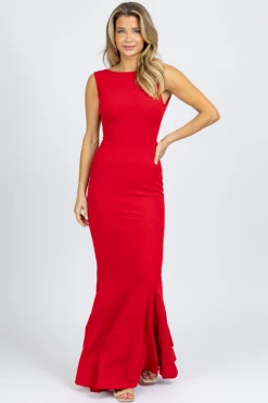 LOVELY DAY NEW ARRIVALS RED BOW BACK MAXI DRESS *BACK IN STOCK*