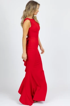 LOVELY DAY NEW ARRIVALS RED BOW BACK MAXI DRESS *BACK IN STOCK*