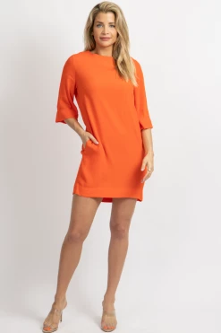 OLIVACEOUS RED ORANGE POCKET TUNIC DRESS NEW ARRIVALS 12 OLIVACEOUS RED ORANGE POCKET TUNIC DRESS NEW ARRIVALS