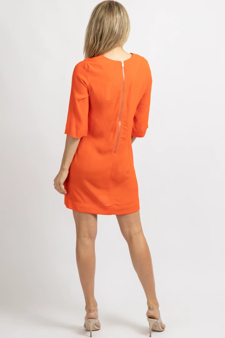 OLIVACEOUS RED ORANGE POCKET TUNIC DRESS NEW ARRIVALS 9 OLIVACEOUS RED ORANGE POCKET TUNIC DRESS NEW ARRIVALS